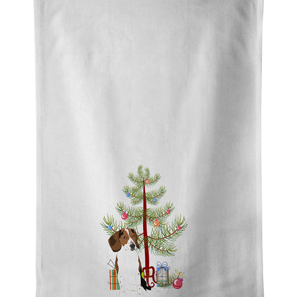 Beagle Tricolor Red Ticked #2 Christmas Kitchen Towel Set of 2