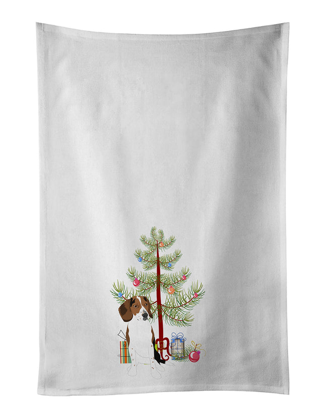 Beagle Tricolor Red Ticked #2 Christmas Kitchen Towel Set of 2