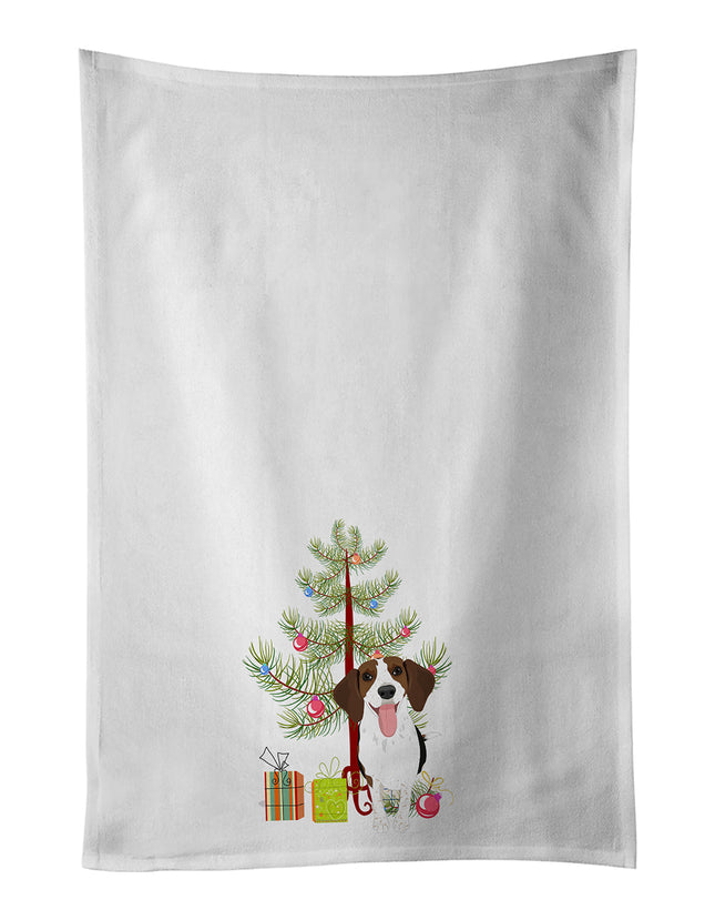 Beagle Tricolor Red Ticked #3 Christmas Kitchen Towel Set of 2
