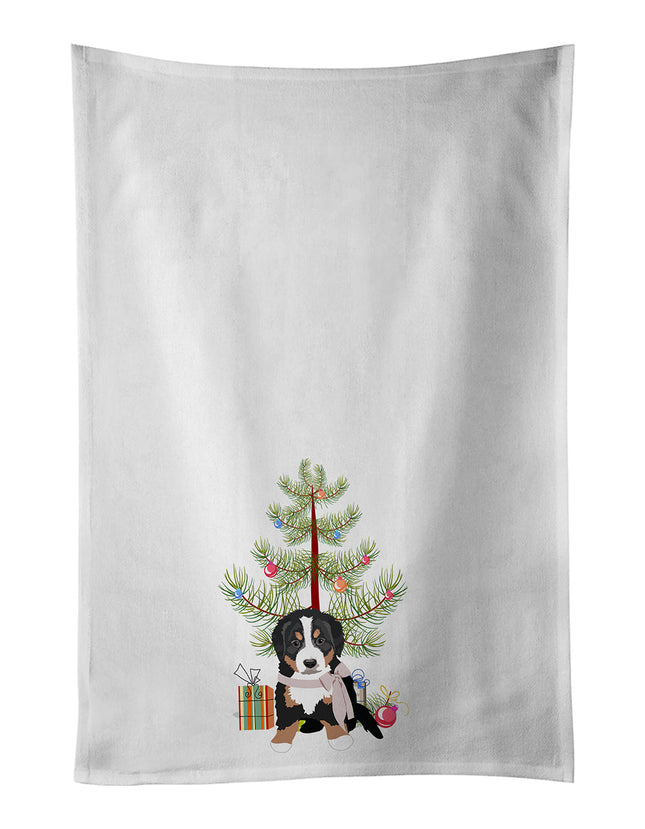 Bernese Mountain Dog Puppy #1 Christmas Kitchen Towel Set of 2