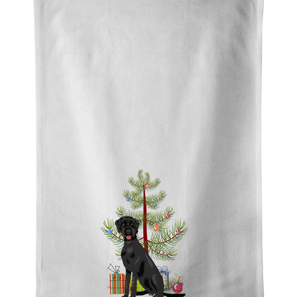 Doodle Black and Tan Christmas Kitchen Towel Set of 2