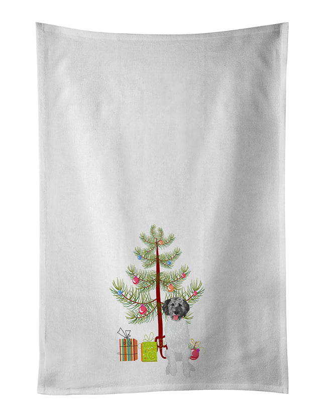 Doodle Silver #3 Christmas Kitchen Towel Set of 2