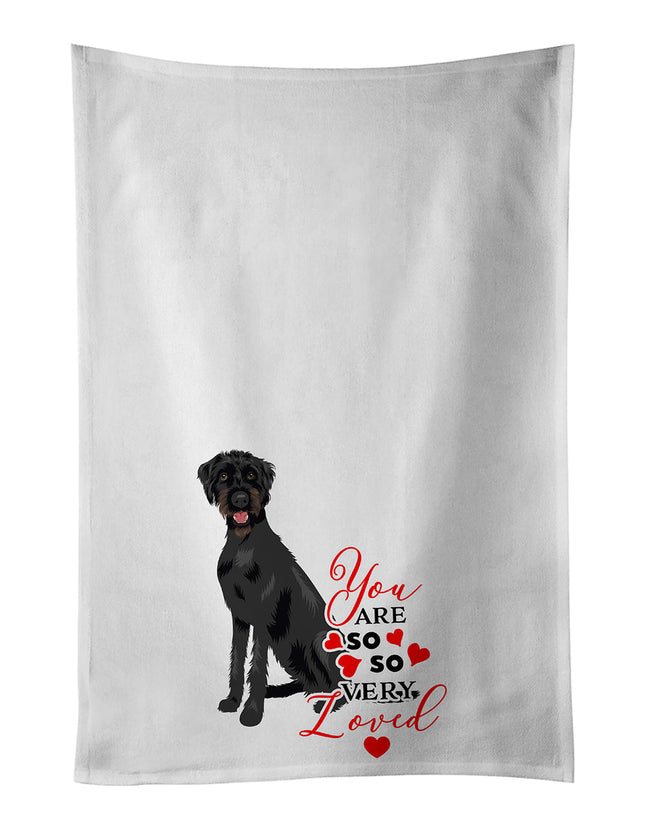 Doodle Black and Tan So Loved Kitchen Towel Set of 2