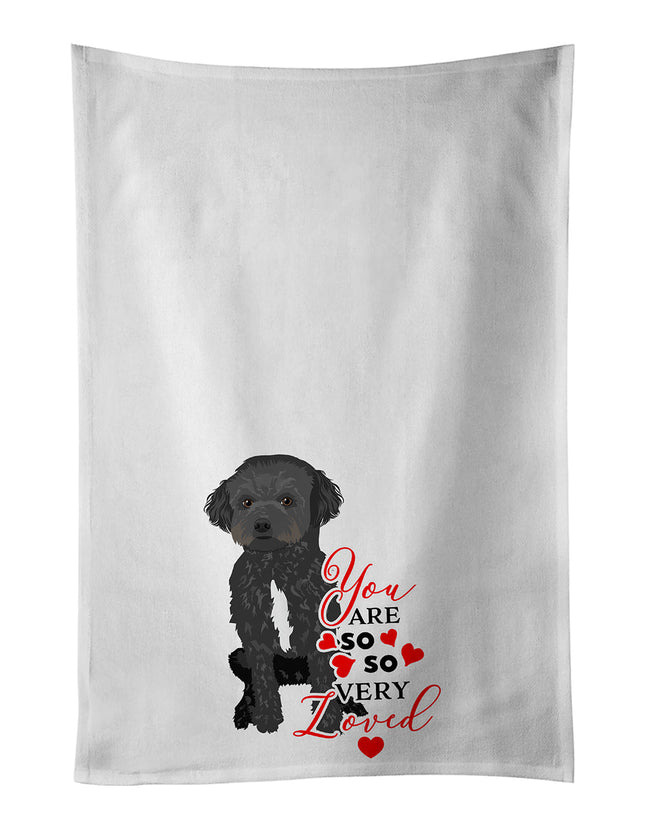 Doodle Black and White #1 So Loved Kitchen Towel Set of 2