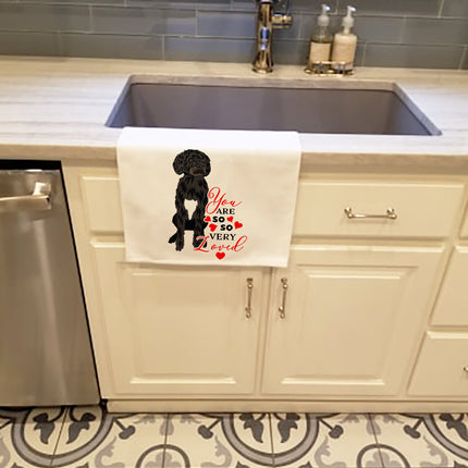 Doodle Black and White #2 So Loved Kitchen Towel Set of 2