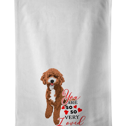 Doodle Red and White So Loved Kitchen Towel Set of 2