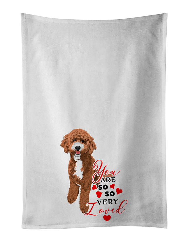 Doodle Red and White So Loved Kitchen Towel Set of 2