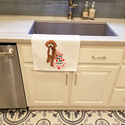Doodle Red and White So Loved Kitchen Towel Set of 2