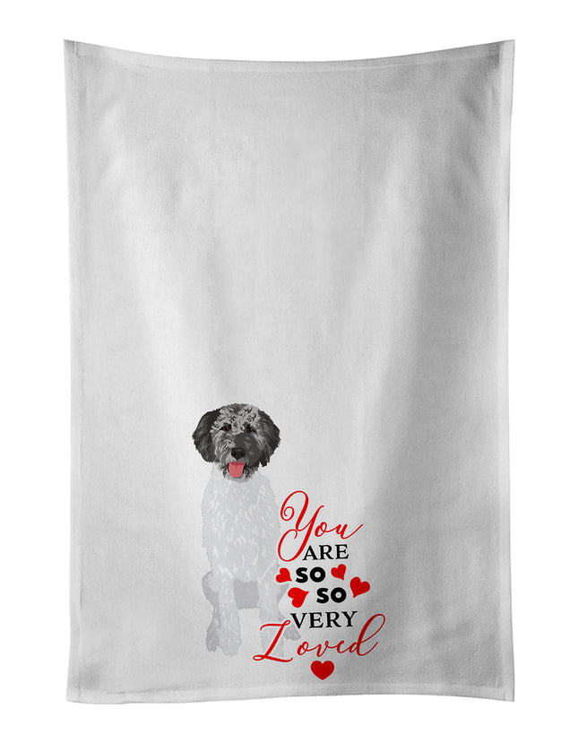 Doodle Silver #3 So Loved Kitchen Towel Set of 2