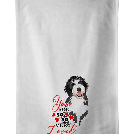 Doodle Silver and White #1 So Loved Kitchen Towel Set of 2