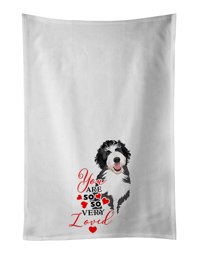 Doodle Silver and White #1 So Loved Kitchen Towel Set of 2