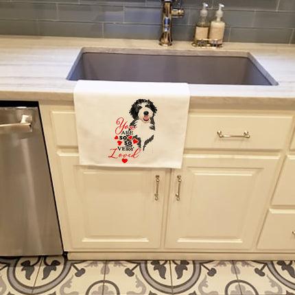 Doodle Silver and White #1 So Loved Kitchen Towel Set of 2