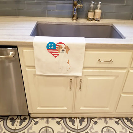 Beagle Red and White Red Ticked #1 Patriotic Kitchen Towel Set of 2