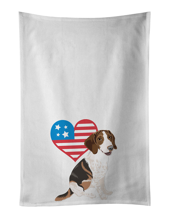 Beagle Tricolor Mottled Patriotic Kitchen Towel Set of 2