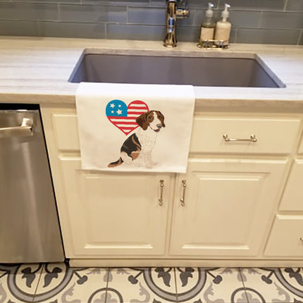 Beagle Tricolor Mottled Patriotic Kitchen Towel Set of 2