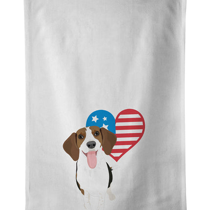 Beagle Tricolor Red Ticked #3 Patriotic Kitchen Towel Set of 2