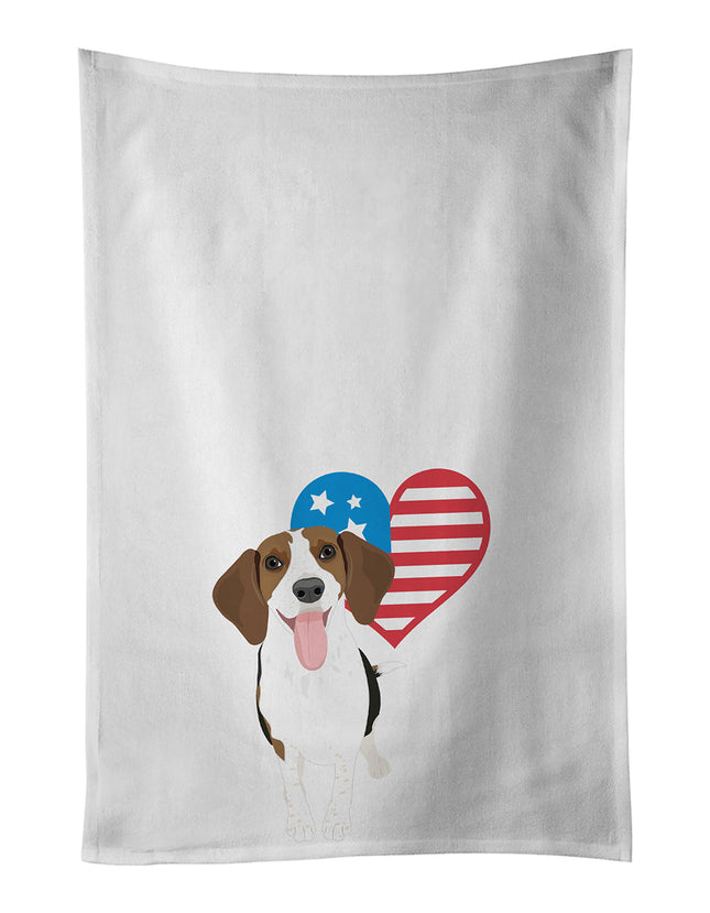 Beagle Tricolor Red Ticked #3 Patriotic Kitchen Towel Set of 2