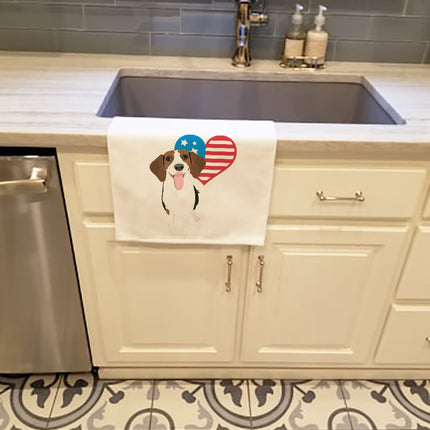 Beagle Tricolor Red Ticked #3 Patriotic Kitchen Towel Set of 2