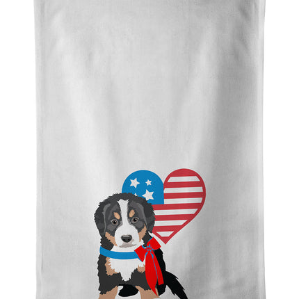 Bernese Mountain Dog Puppy #1 Patriotic Kitchen Towel Set of 2