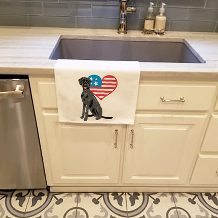 Doodle Black and Tan Patriotic Kitchen Towel Set of 2