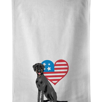 Doodle Black and Tan Patriotic Kitchen Towel Set of 2