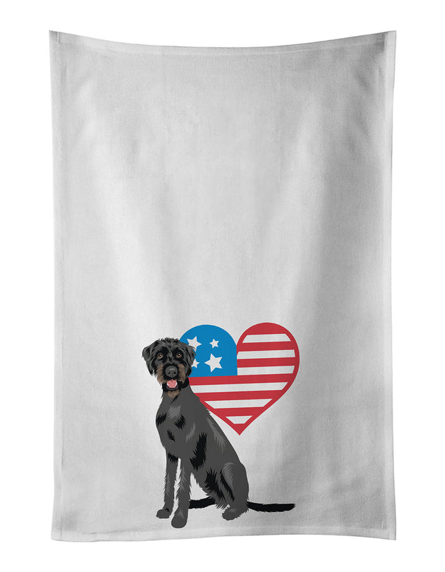 Doodle Black and Tan Patriotic Kitchen Towel Set of 2