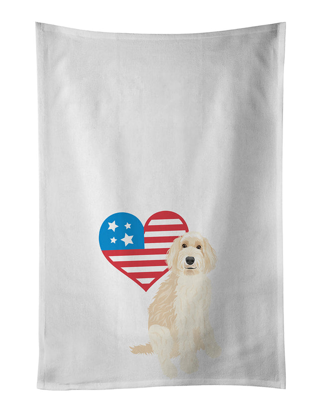 Doodle Fawn #2 Patriotic Kitchen Towel Set of 2