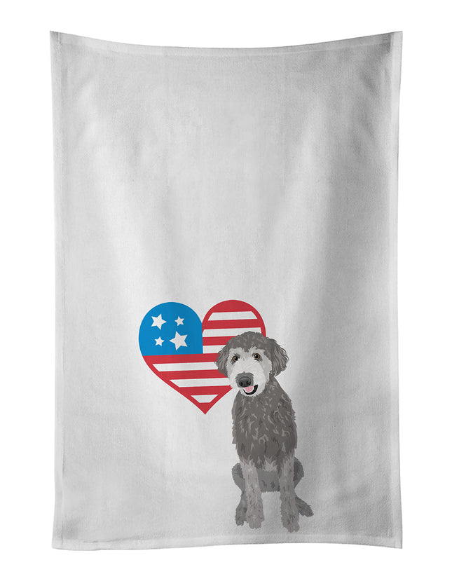 Doodle Silver #2 Patriotic Kitchen Towel Set of 2