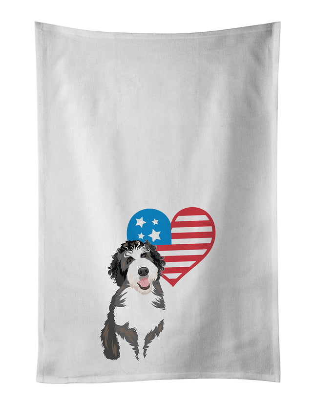Doodle Silver and White #1 Patriotic Kitchen Towel Set of 2