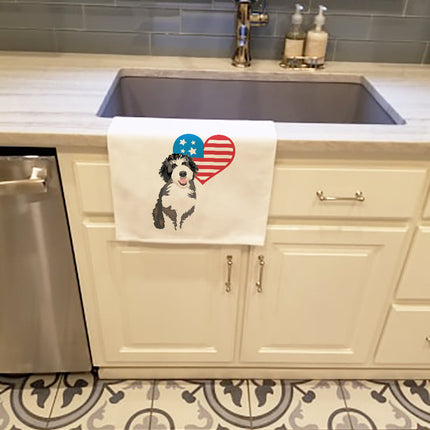Doodle Silver and White #1 Patriotic Kitchen Towel Set of 2