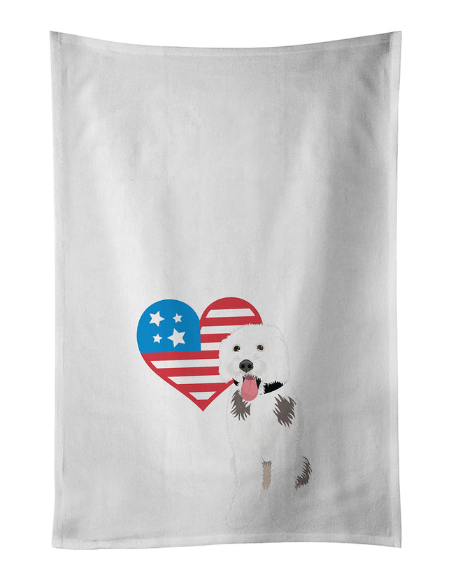Doodle Silver and White #2 Patriotic Kitchen Towel Set of 2