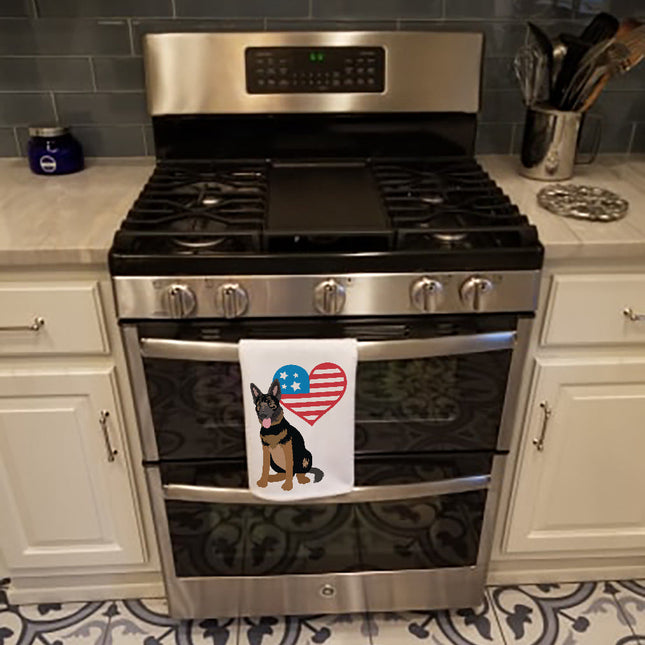 German Shepherd Bicolor Patriotic Kitchen Towel Set of 2