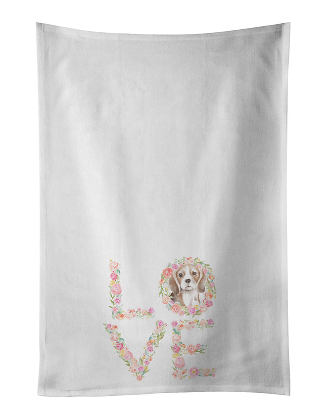 Beagle #3 LOVE Kitchen Towel Set of 2