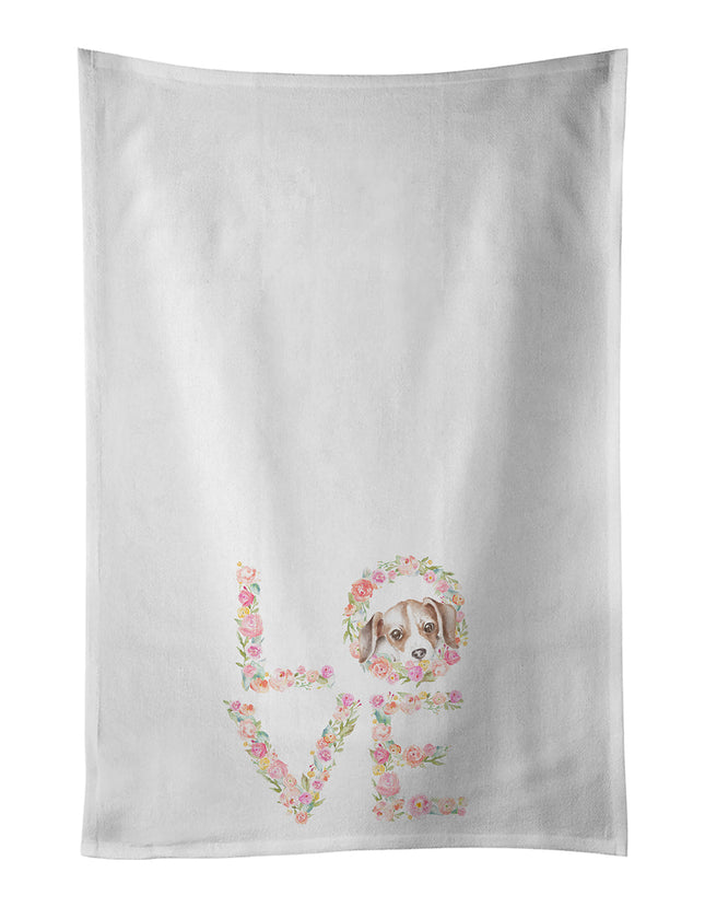 Beagle #4 LOVE Kitchen Towel Set of 2