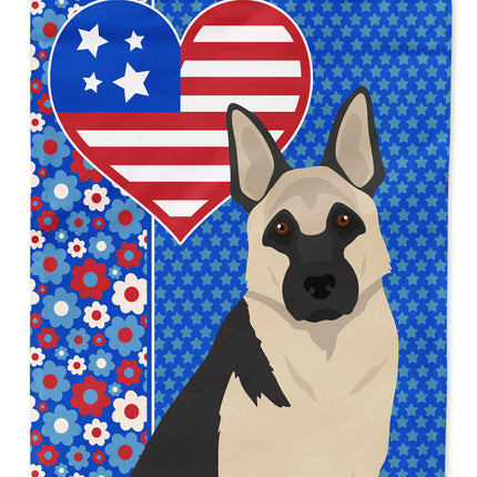 Black and Silver German Shepherd USA American Garden Flag