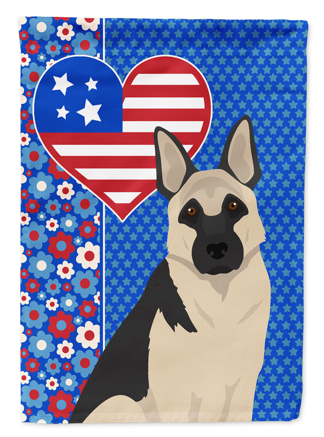 Black and Silver German Shepherd USA American Garden Flag