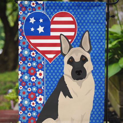 Black and Silver German Shepherd USA American Garden Flag