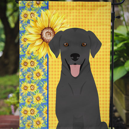 Summer Sunflowers Black Labrador Retriever Garden Flag