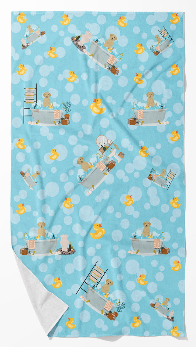 Yellow Labrador in Bathtub Bath Towel Large