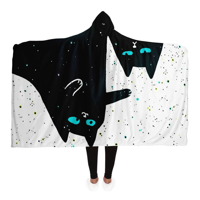 Space Cat Hooded Blanket