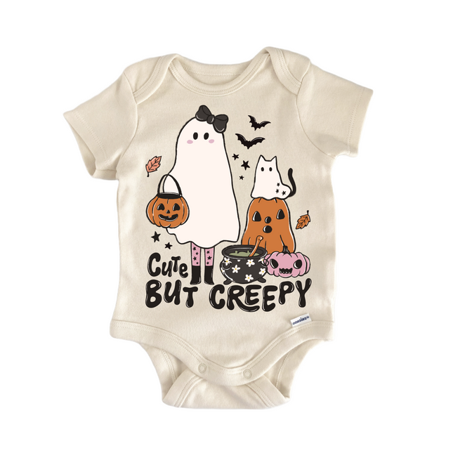 Creepy Ghost Cat Halloween - Baby Bodysuit