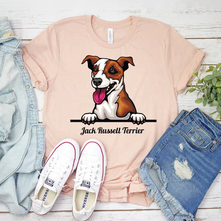 Peeking Jack Russell Terrier Dog T-Shirt