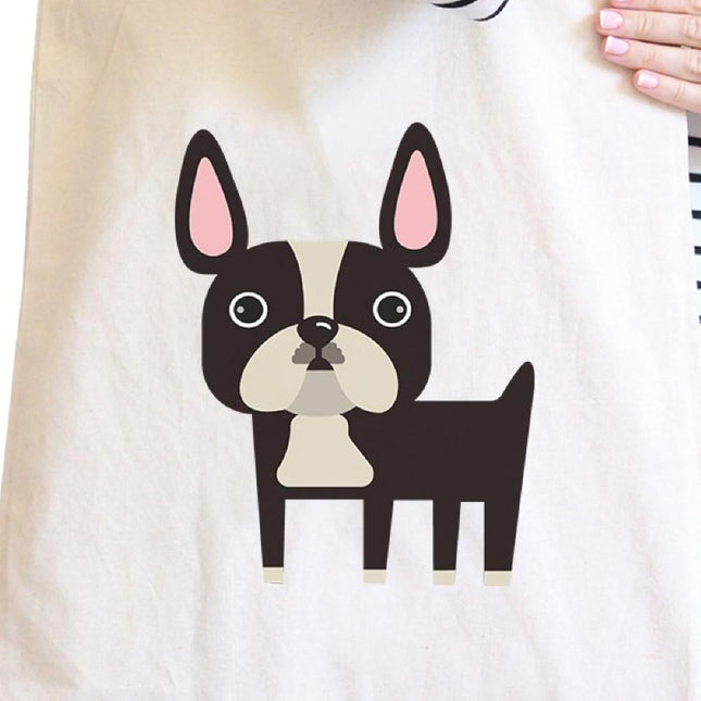 French Bulldog Natural Canvas Bags Gifts for French Bull Dog Owner